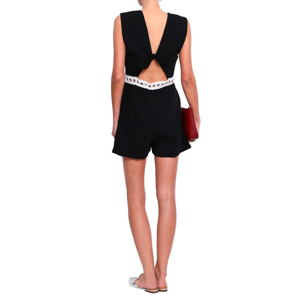 Sandro Paris Crochet-trimmed Woven Playsuit - Picture 2 of 5